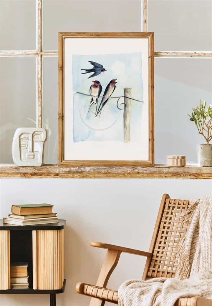 44 giclee fine art print of watercolor painting swallow no